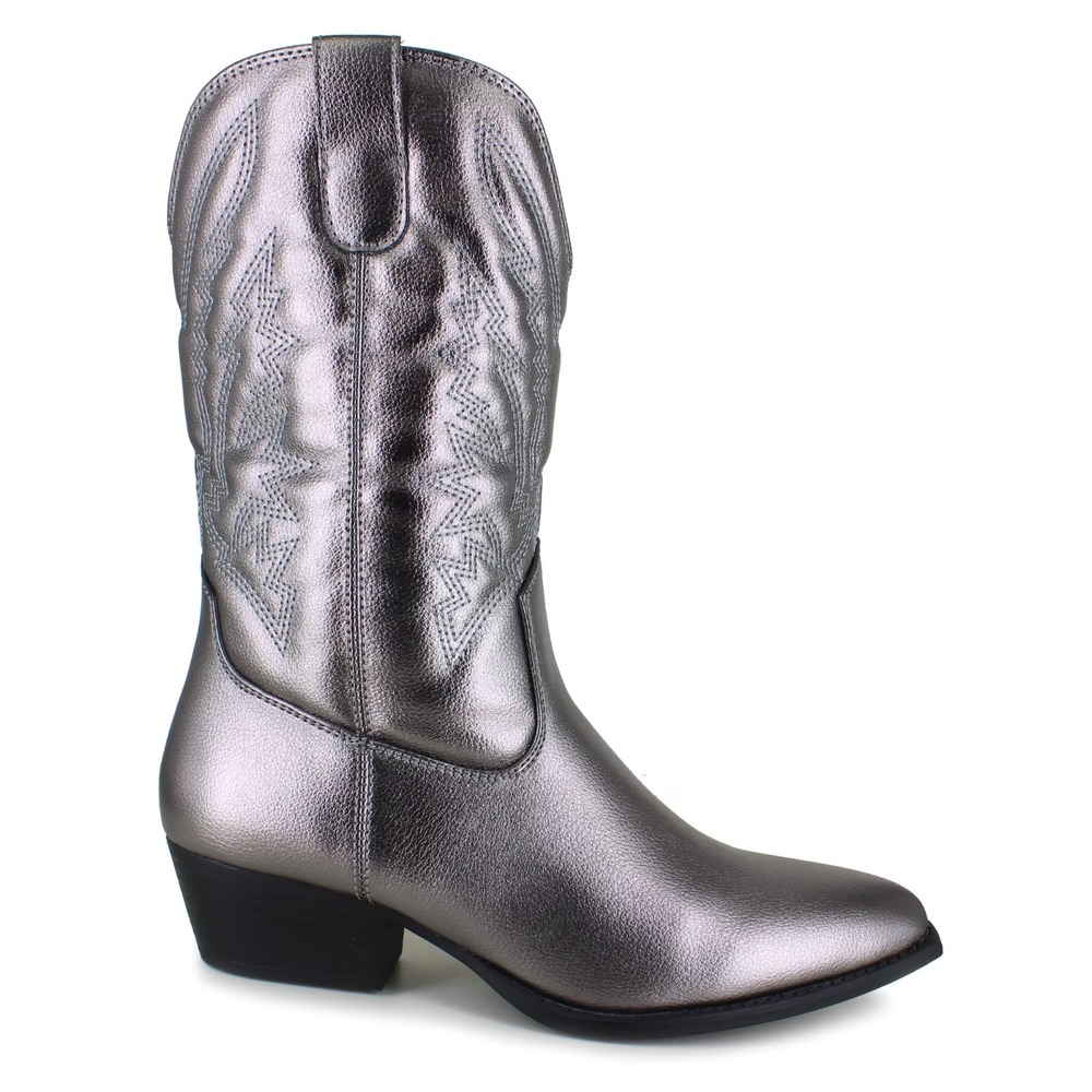 Portland Boot Company Womens Boots Size 8WC Gunmetal Metallic Olympia Western